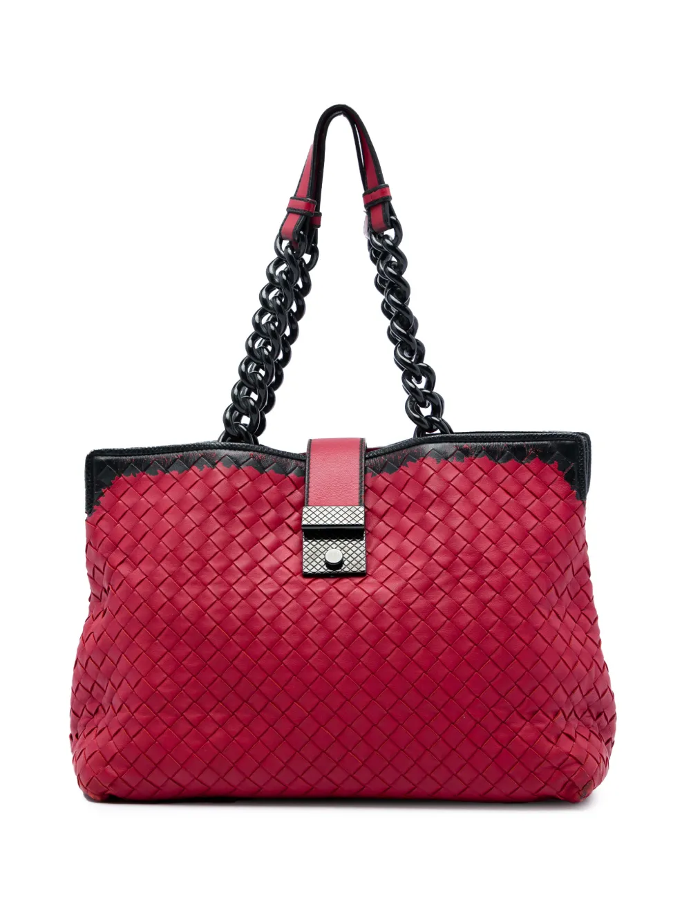 Bottega Veneta Pre-Owned 2012-2026 Nappa Intrecciato Karung Glass tote bag - Rot