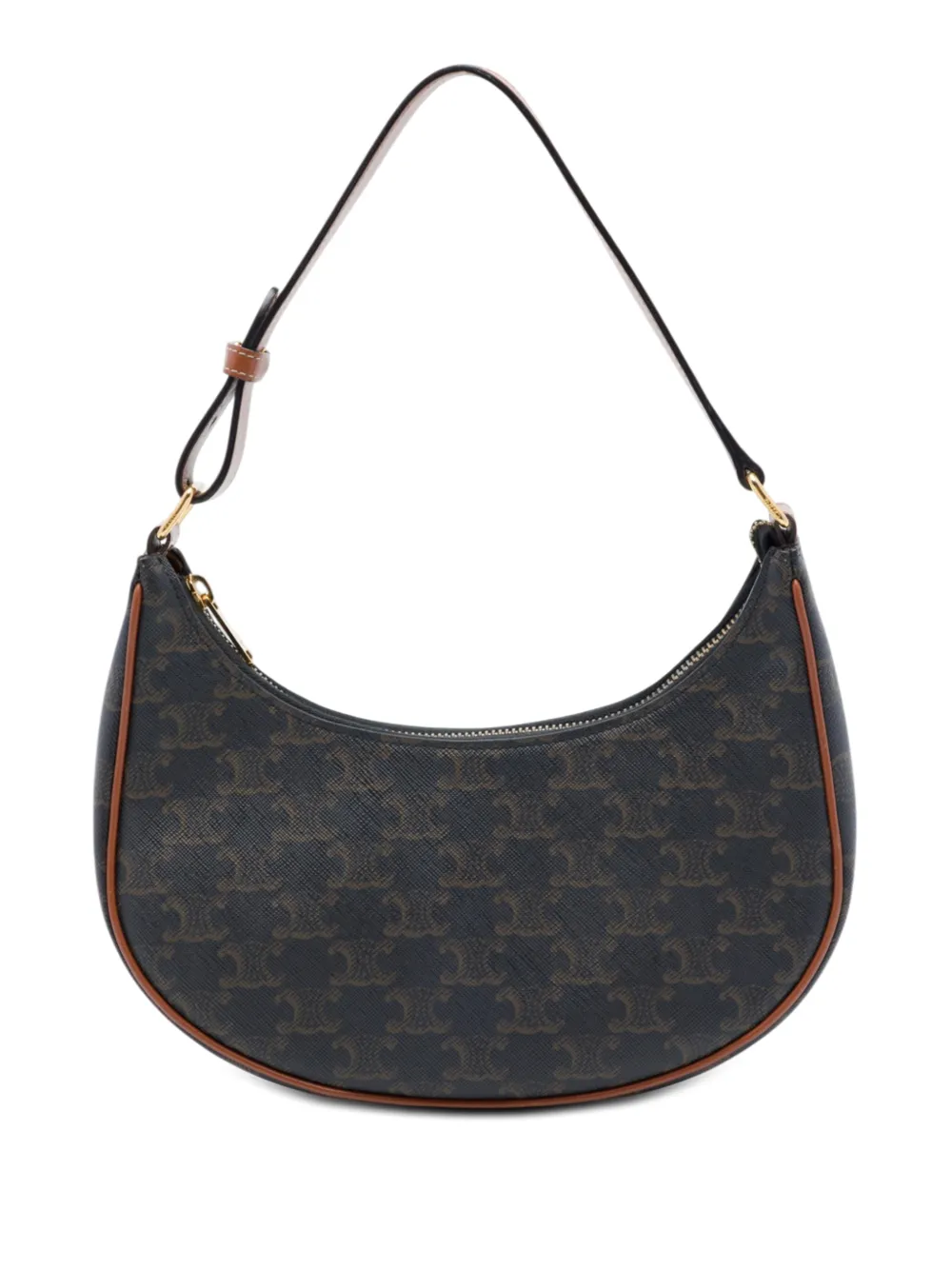 Celine Pre-Owned 2021 Medium Triomphe Coated Canvas Ava shoulder bag - Braun