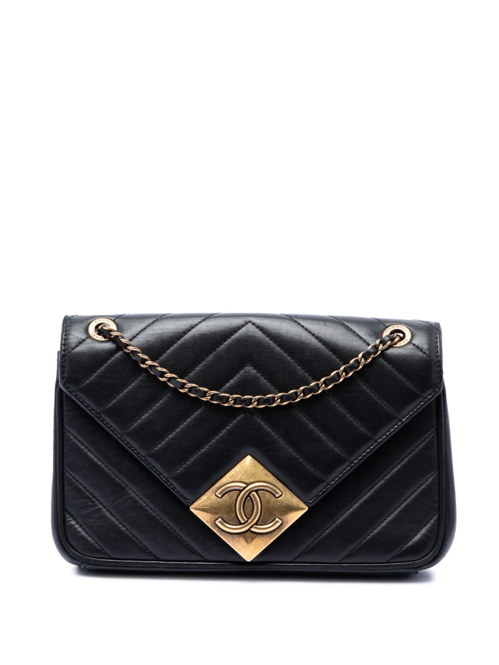 CHANEL Pre-Owned 2015-2016 CC Quilted Lambskin Pyramid Flap crossbody bag - Nero