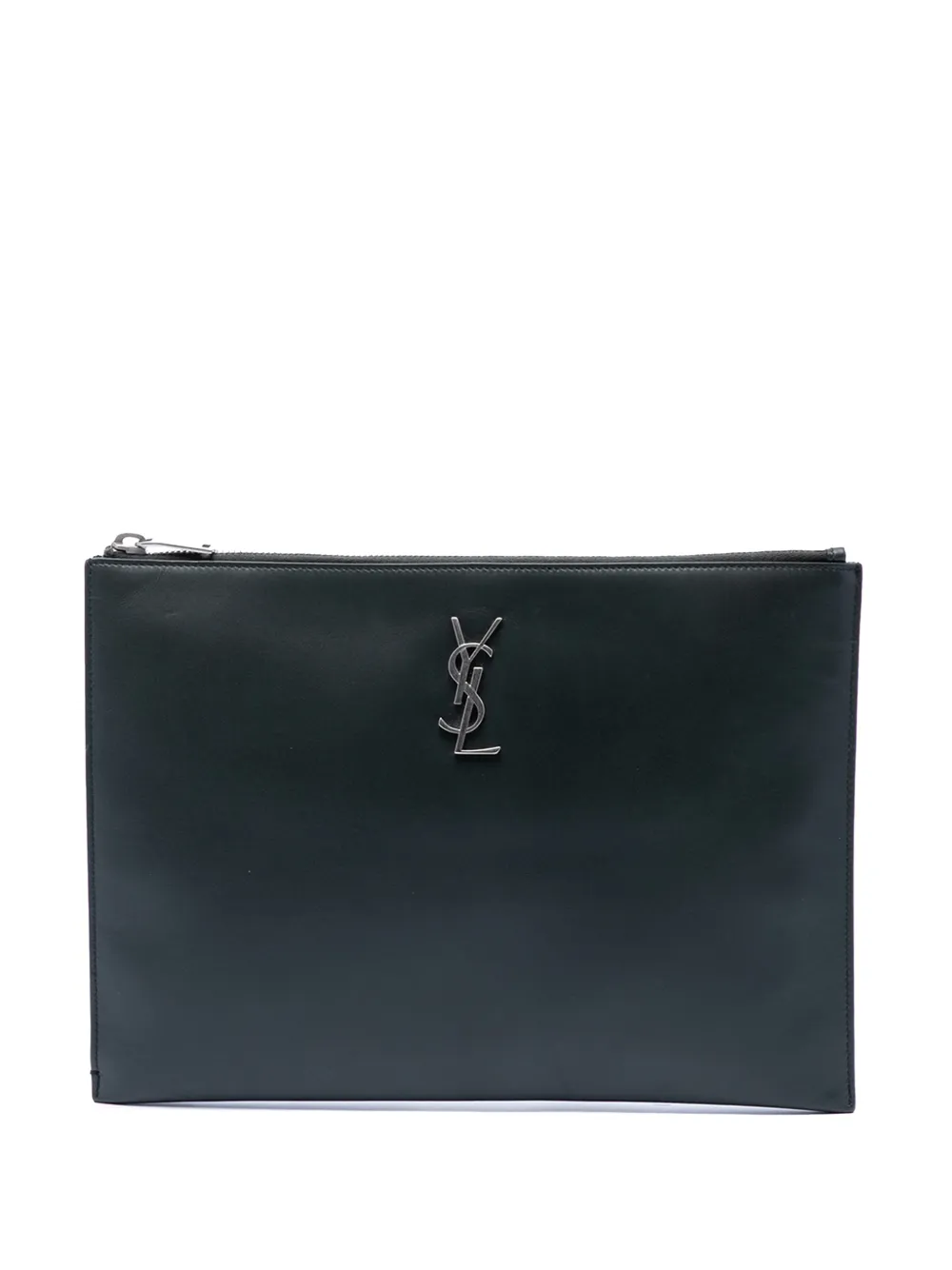 Saint Laurent Pre-Owned 2018 Leather Monogram Ipad Case clutch bag - Blu