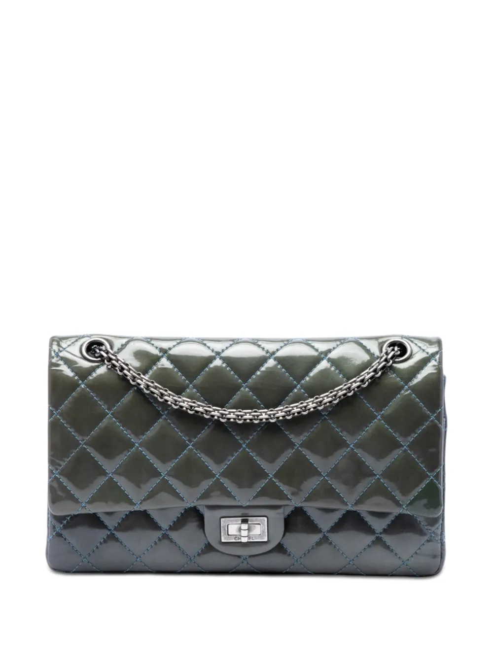 CHANEL Pre-Owned 2011 Quilted Patent Reissue 2.55 Double Flap 226 crossbody bag - Verde