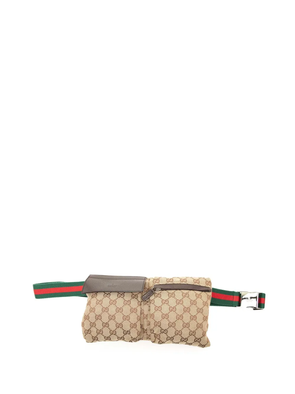 Gucci Pre-Owned 2000-2015 GG Canvas Web Double Pocket belt bag - Nude