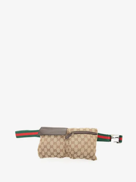 Gucci Pre-Owned 2000-2015 GG 캔버스 웹 더블 포켓 벨트 백