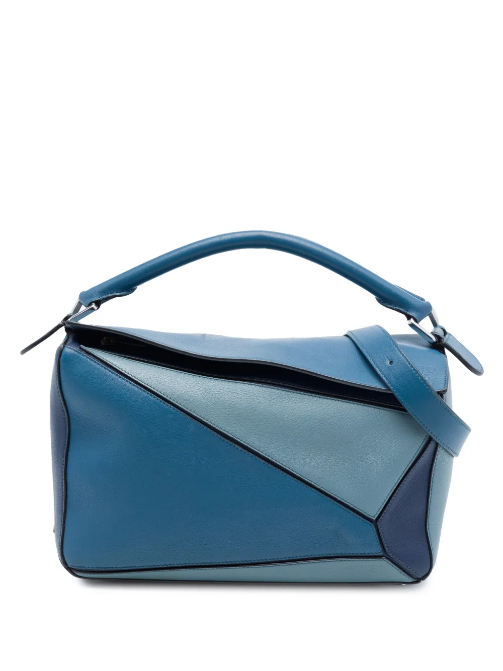 Loewe Pre-Owned 2018 Medium Tricolor Calfskin Puzzle satchel - Blau