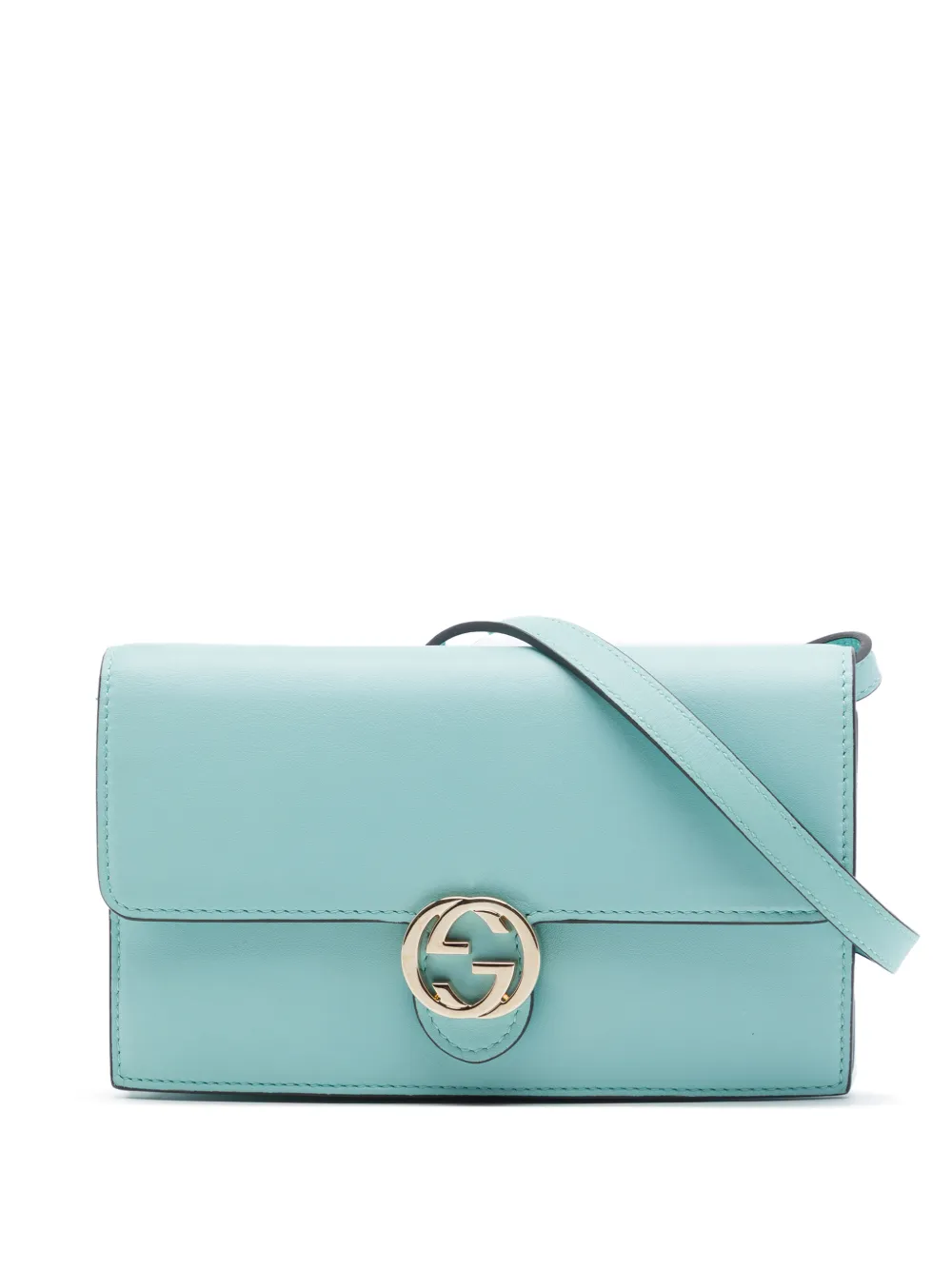 Gucci Pre-Owned 2000-2015 Calfskin Interlocking G Dollar Wallet On Strap crossbody bag - Blau