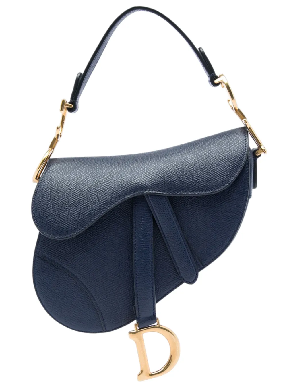 Christian Dior Pre-Owned 2018 Mini Grained Calfskin Saddle Bag satchel - Blu