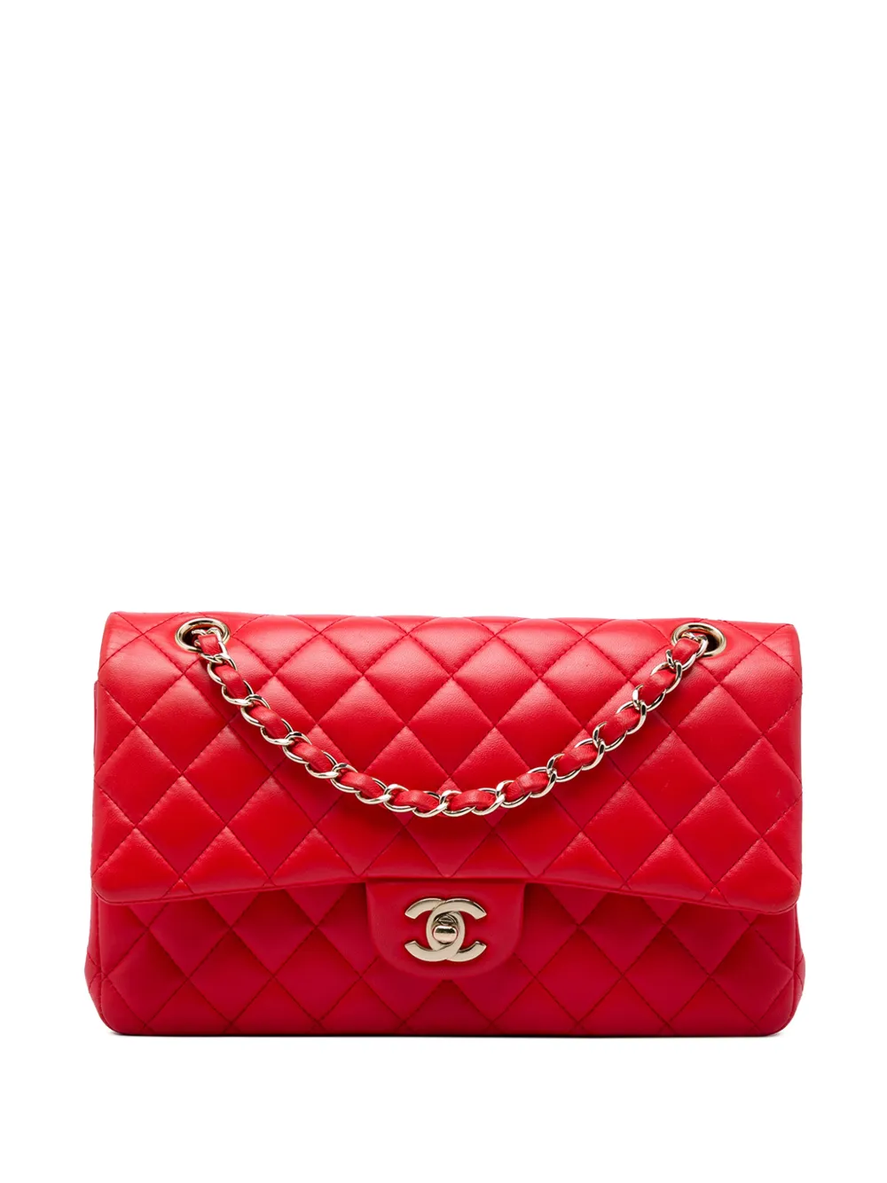CHANEL Pre-Owned 2016-2017 Medium Classic Lambskin Double Flap shoulder bag - Rosso