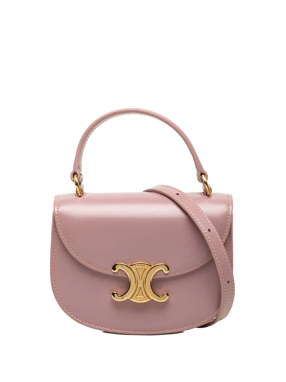 Celine Pre-Owned 2023 Mini Shiny Calfskin Besace Clea satchel - Rosa