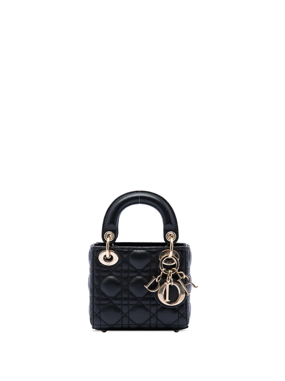 Christian Dior Pre-Owned 2021 Micro Lambskin Cannage Lady Dior satchel - Schwarz