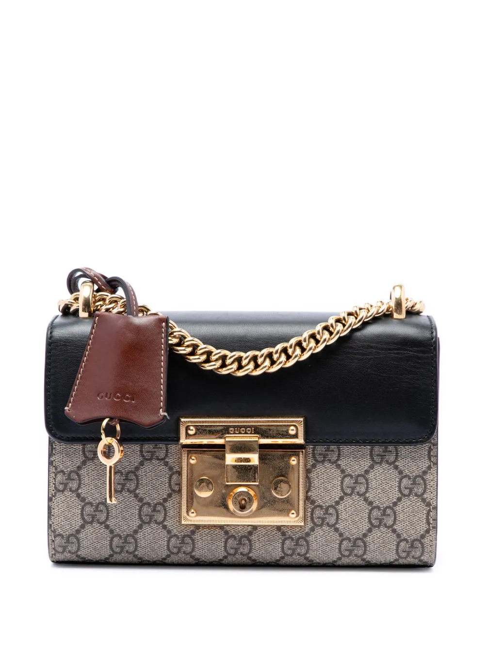 Gucci Pre-Owned 2016-2026 Small GG Supreme Padlock crossbody bag - Toni neutri