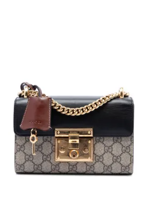 Gucci Pre-Owned 2016-2026 Small GG Supreme Bee Padlock Crossbody