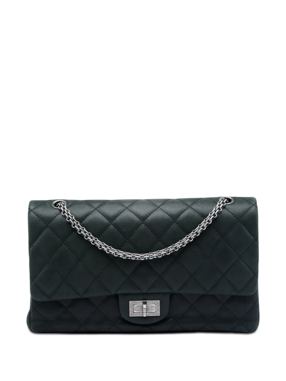 CHANEL Pre-Owned 2010-2011 Quilted Iridescent Lambskin Reissue 2.55 Bijoux Chain Double Flap 227 shoulder bag - Nero