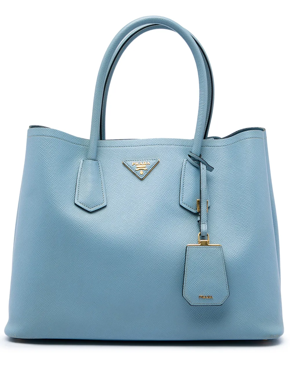 Prada Pre-Owned 2010-2026 Large Saffiano Cuir Double satchel - Blau