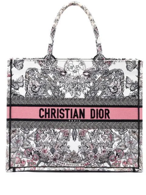 Christian Dior Pre-Owned 2023 Large Embroidered Canvas Butterfly Around The World Book tote bag