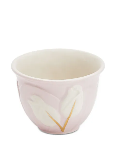 VILLARI Tulip Arabic leaf-relief coffee cup