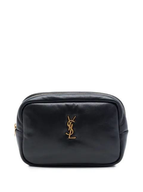Saint Laurent Pre-Owned 2023 스몰 패딩 램스킨 모노그램 칼립소 메이크업 파우치