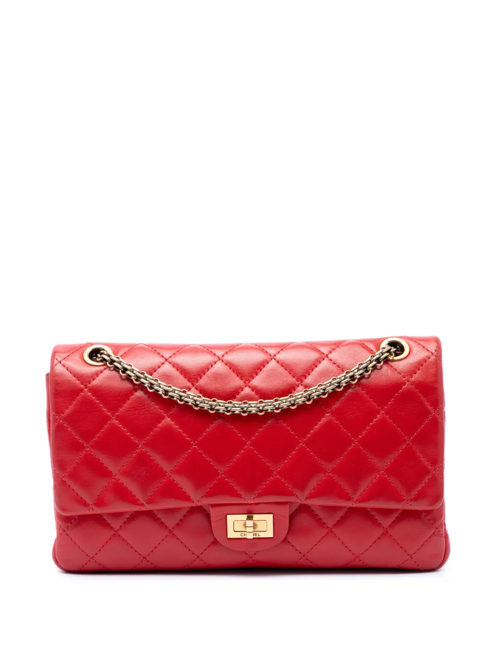 CHANEL Pre-Owned 2009-2010 Quilted Lambskin Reissue 2.55 Double Flap 226 shoulder bag - Rosso