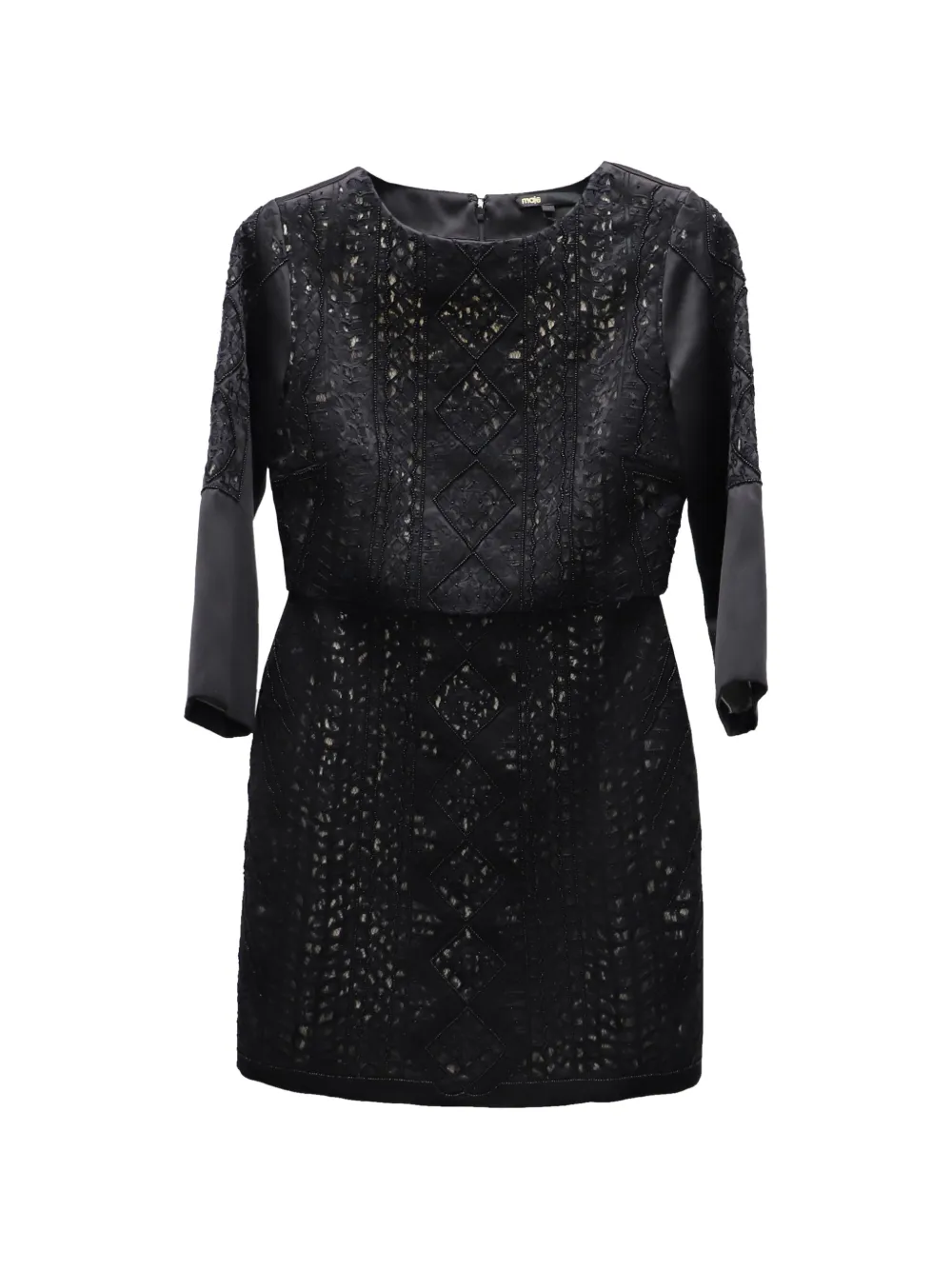 Maje lace-panel dress - Nero