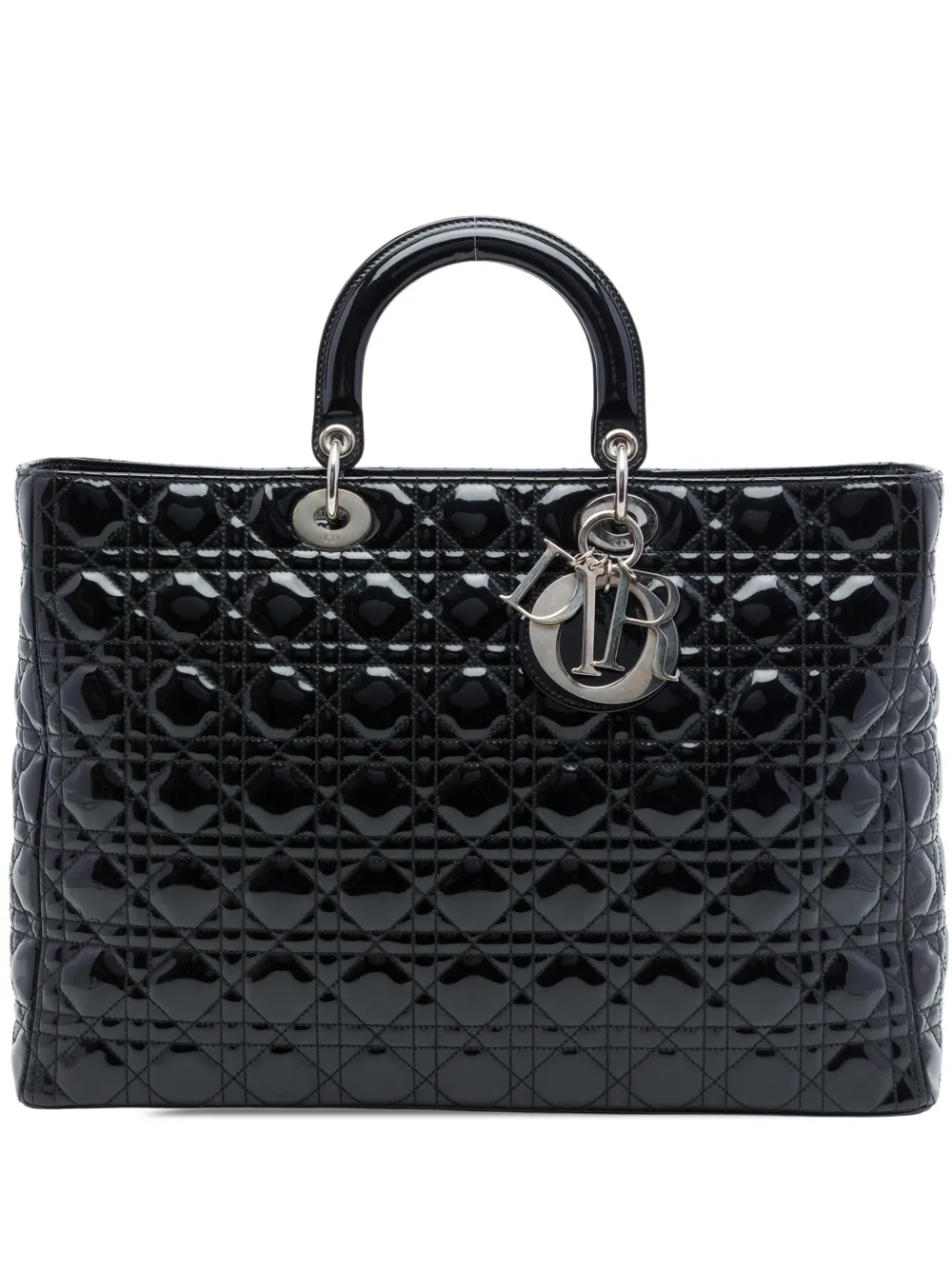 Christian Dior Pre-Owned 2010 Extra Large Patent Cannage Lady Dior satchel - Nero