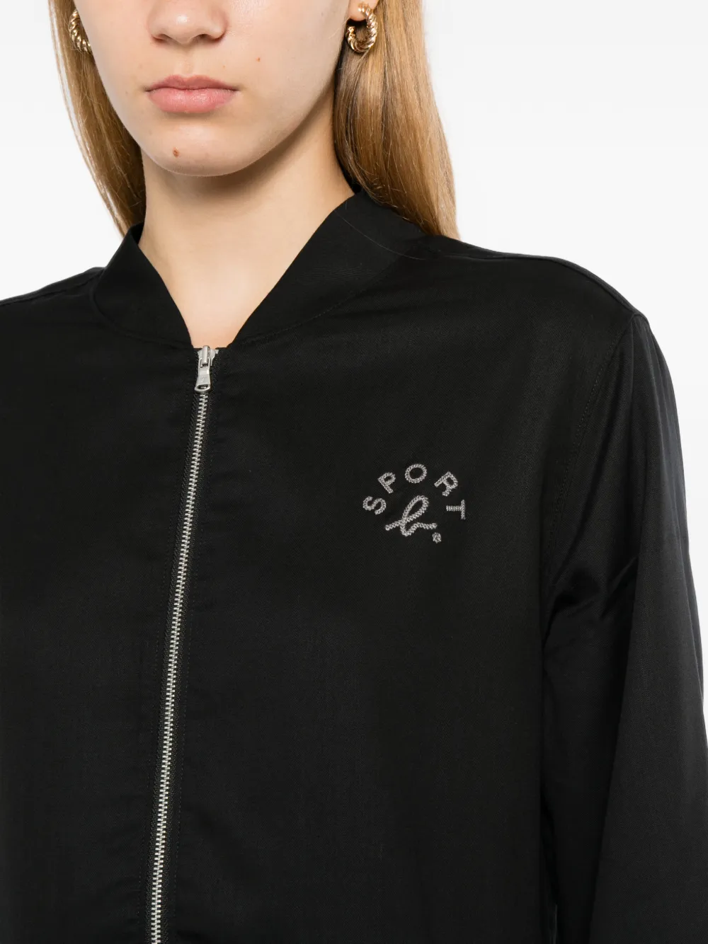 SPORT b. by agnès b. Jurk met geborduurd logo Zwart
