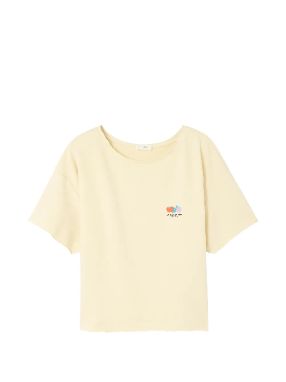 American Vintage Atubay raw-cut graphic-print T-shirt - Toni neutri