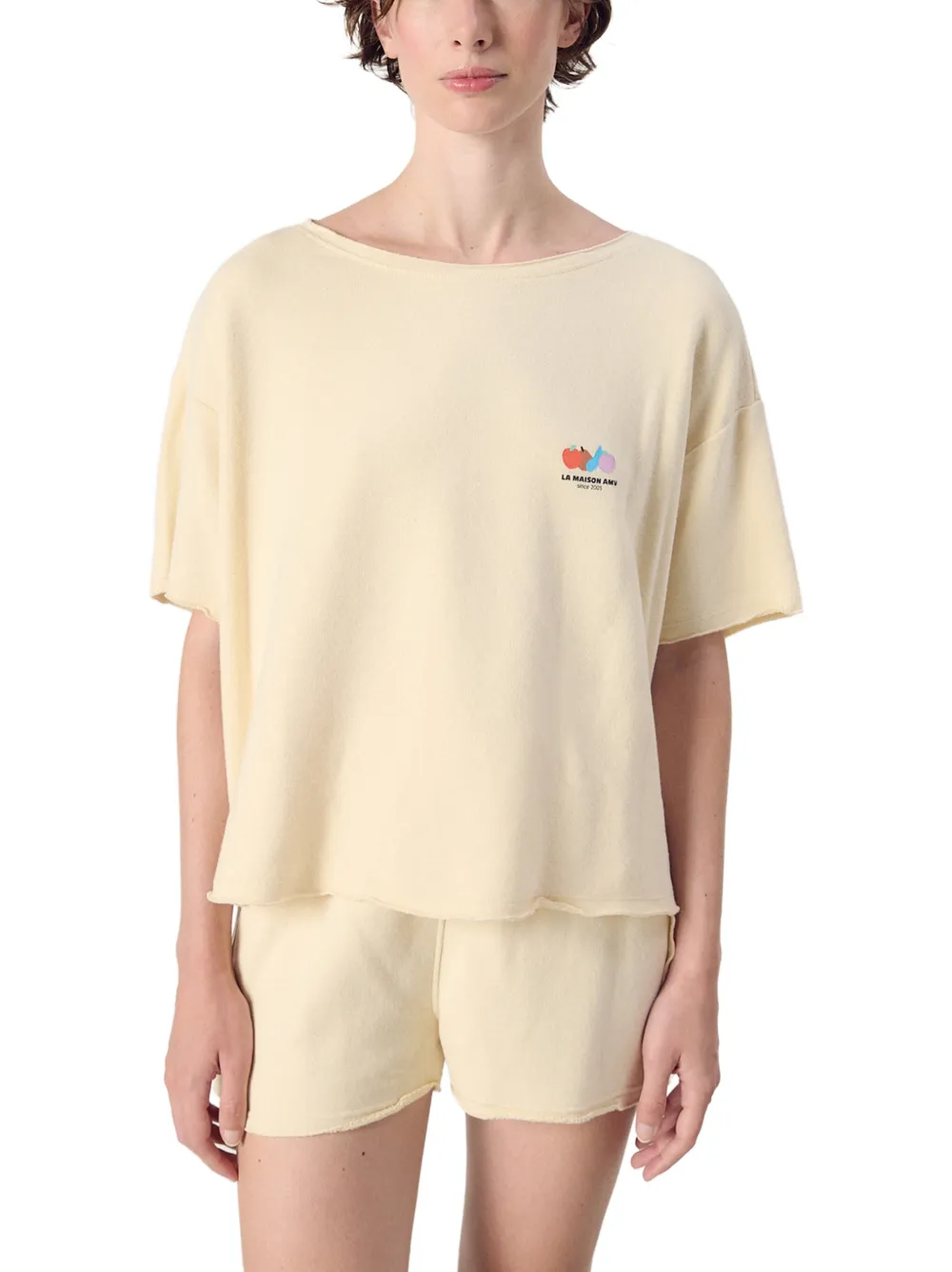 American Vintage Atubay gerafeld T-shirt met grafische print Beige