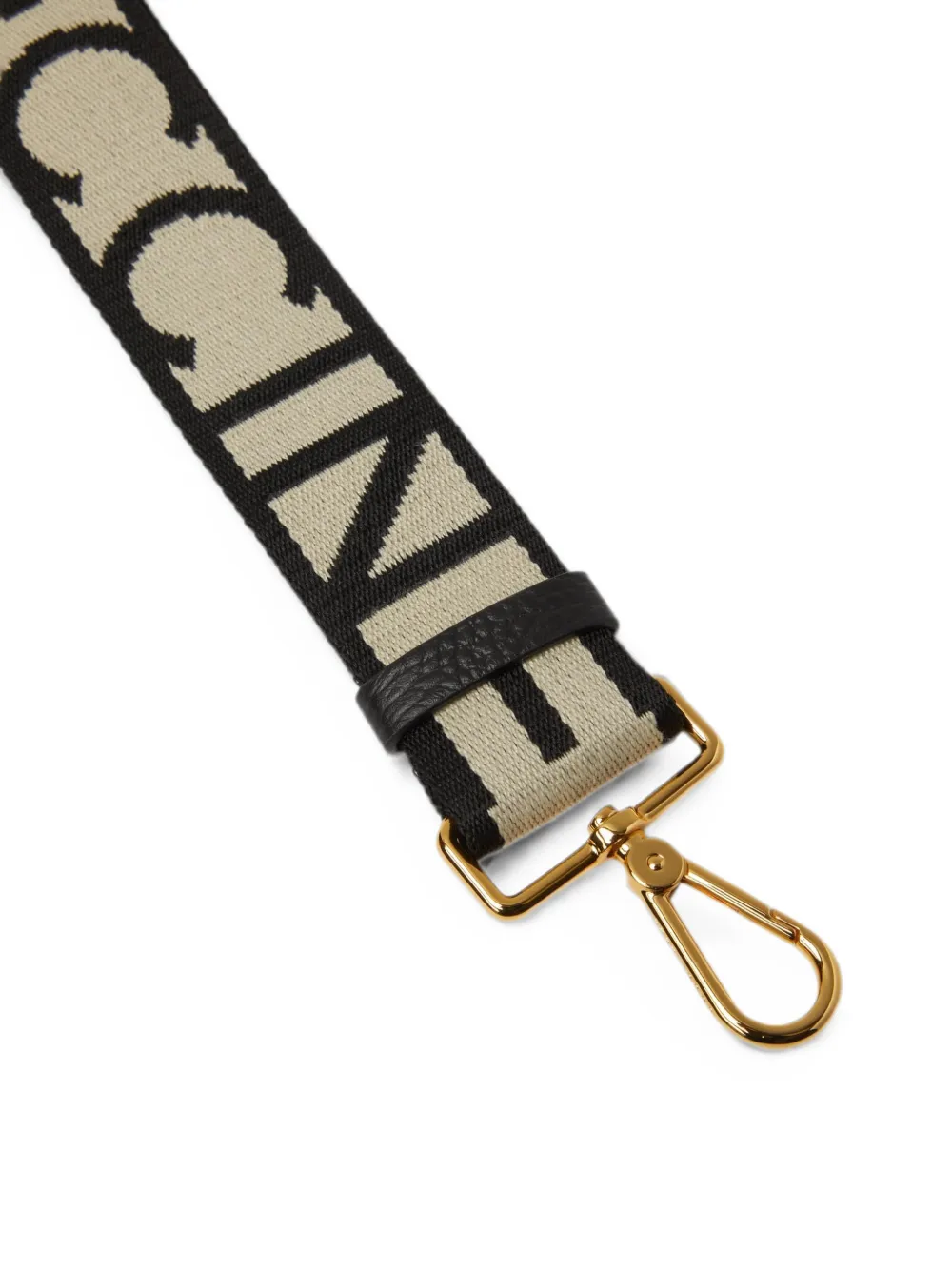 Coccinelle Nastro Signature schouderband met logo-jacquard Beige