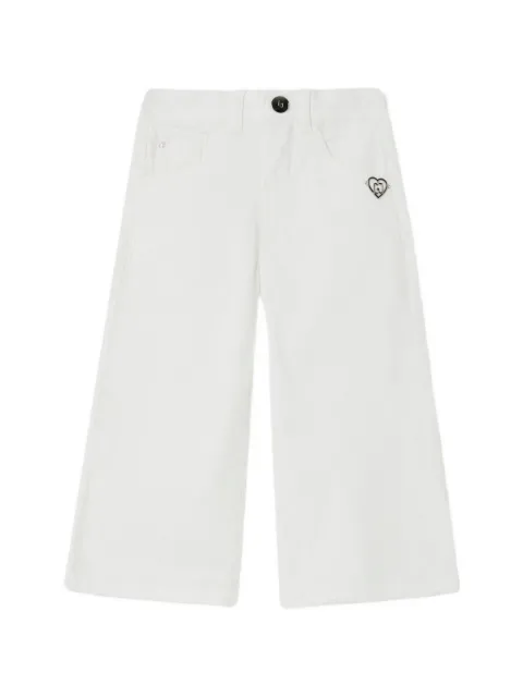 Liu Jo Kids logo-patch wide-leg jeans