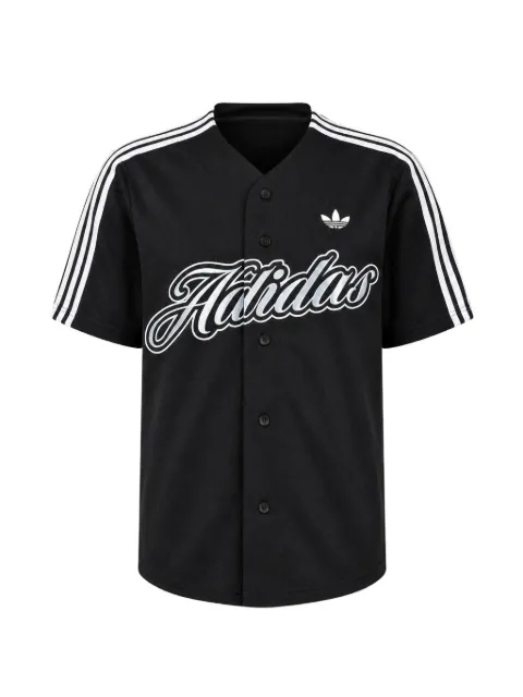 adidas logo-embroidered striped top