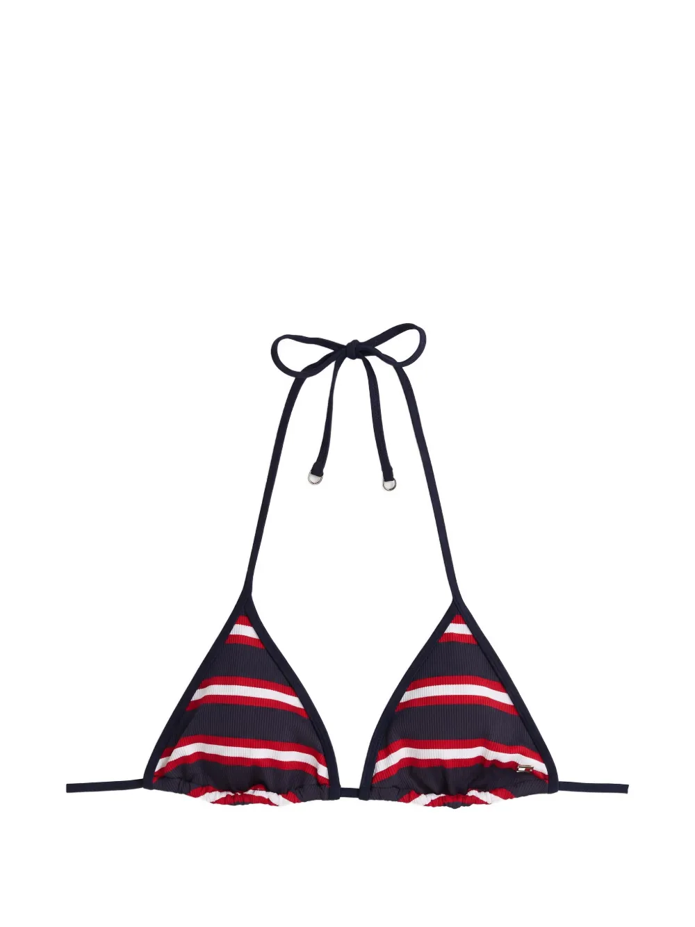 Tommy Hilfiger striped ribbed bikini top Blauw