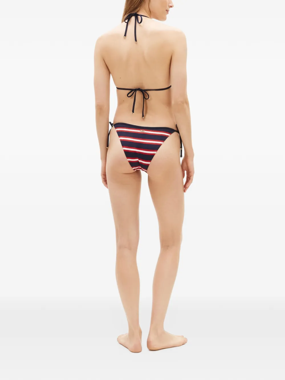 Tommy Hilfiger striped ribbed bikini top Blauw