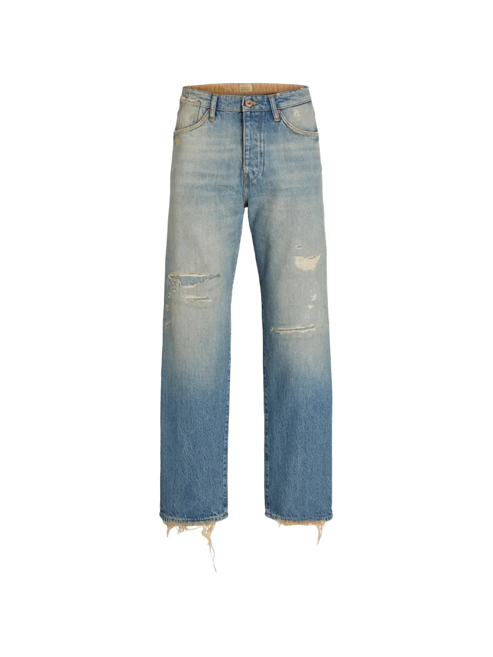 r.d.d. by jack jones distressed whiskered jeans - Blau