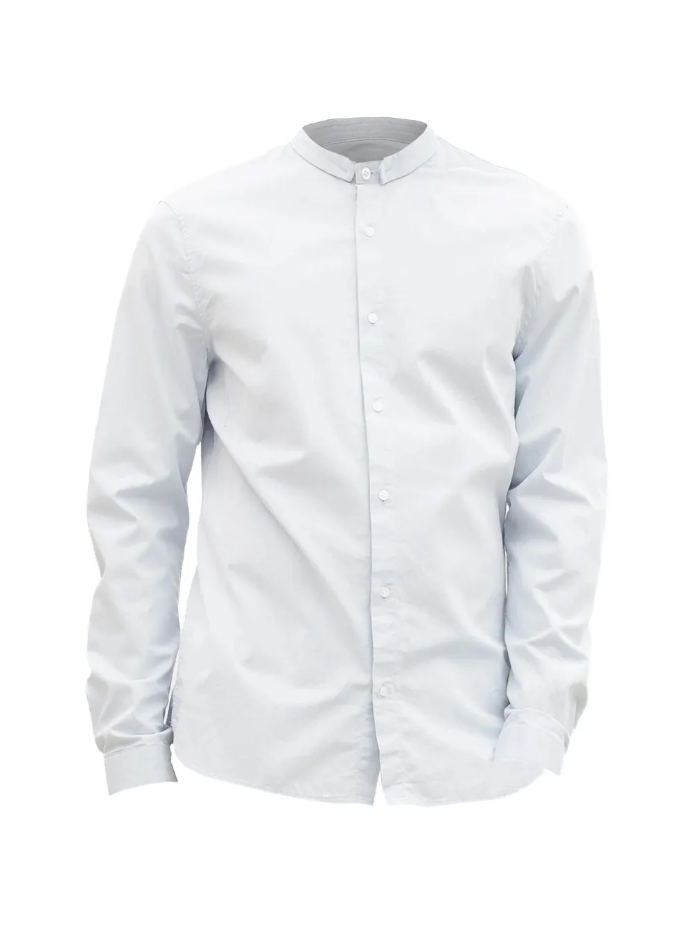 Nowadays Mini-collar Long-sleeve Shirt In White