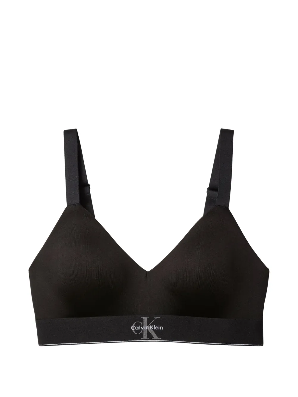 Calvin Klein logo-print elasticated-underband bra - Nero