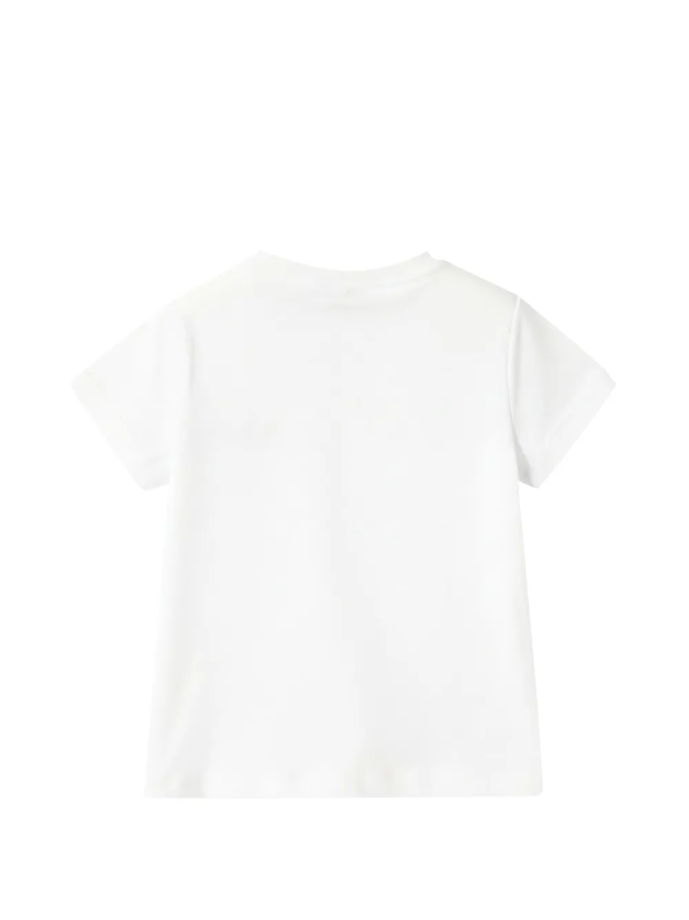 Il Gufo T-shirt met geborduurde bloemen Wit