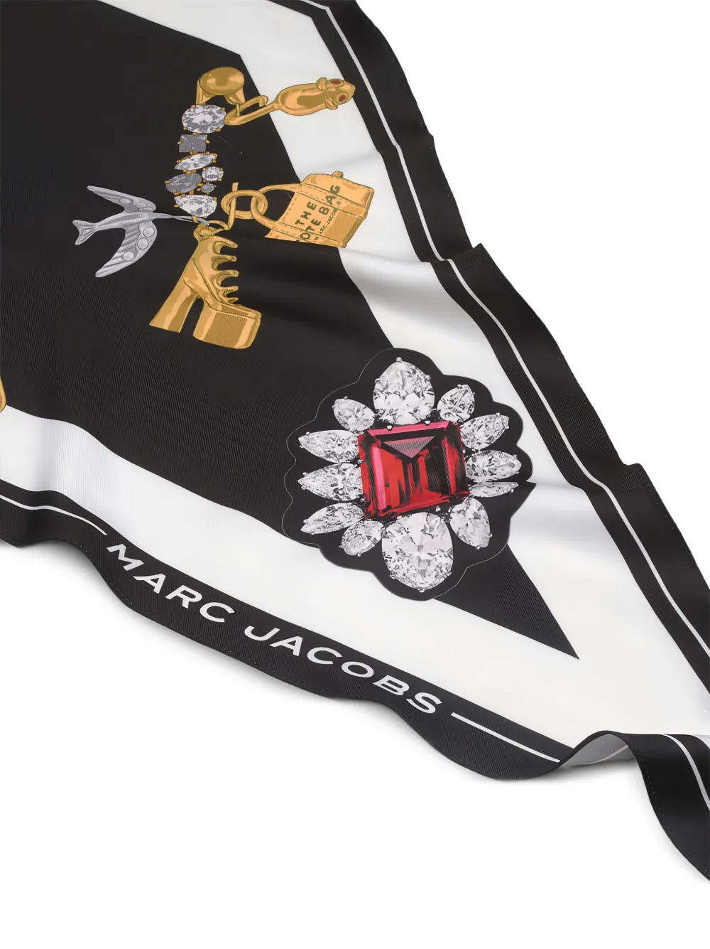 Marc Jacobs Sjaal met bedelprint Zwart