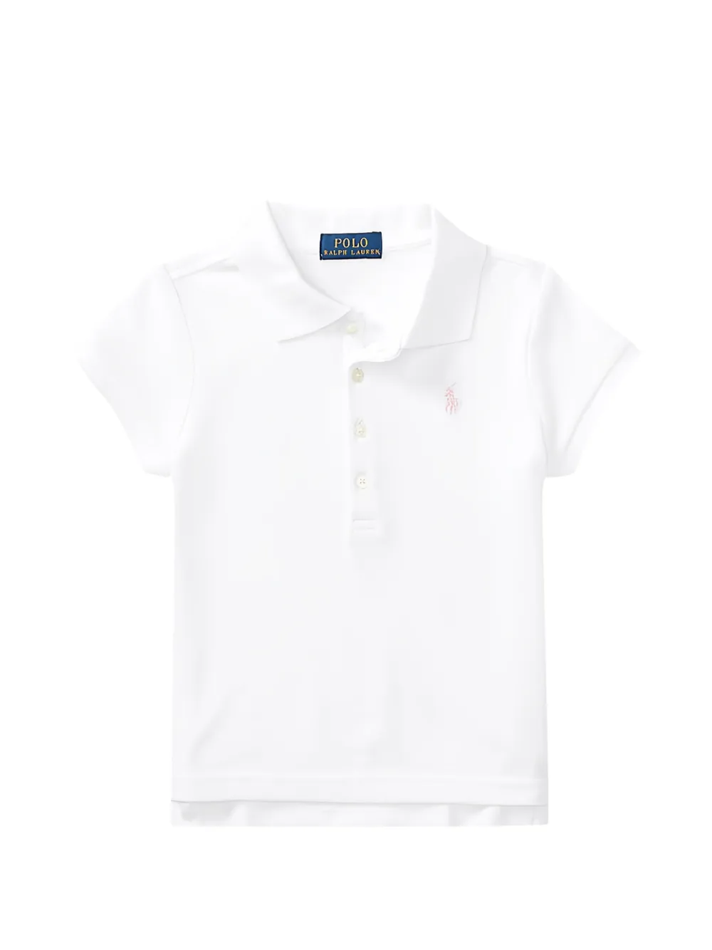 POLO RALPH LAUREN KIDS Polo in cotone con ricamo - Bianco