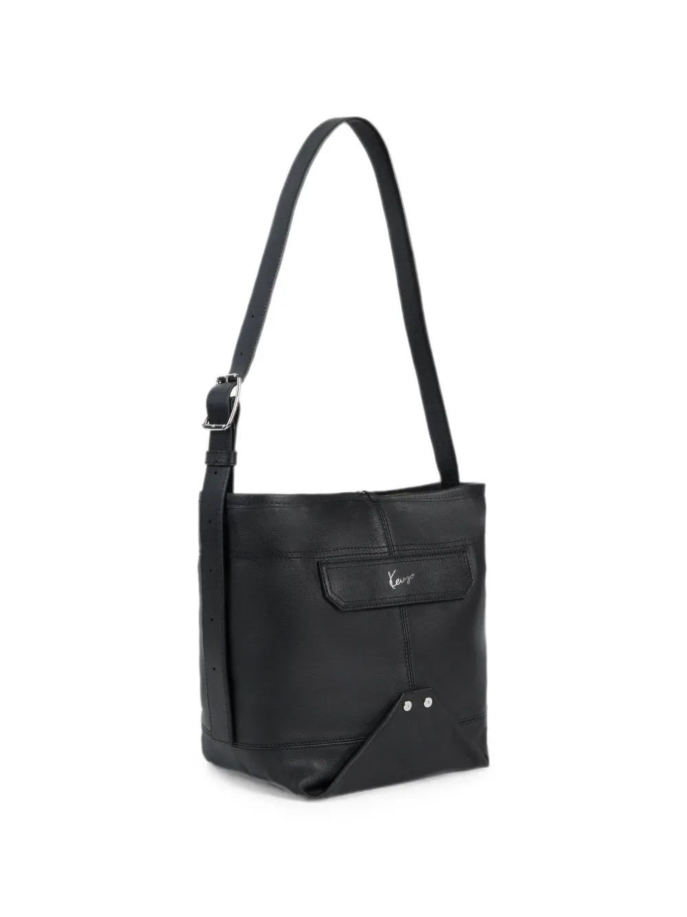 Kenzo Utility omkeerbare canvas kalfsleren bucket-tas Groen