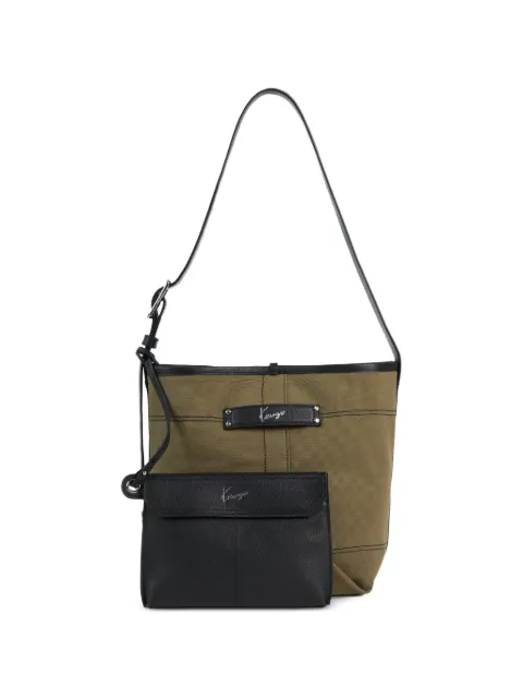 Kenzo bolso bombonera Utility reversible de lona y piel de becerro