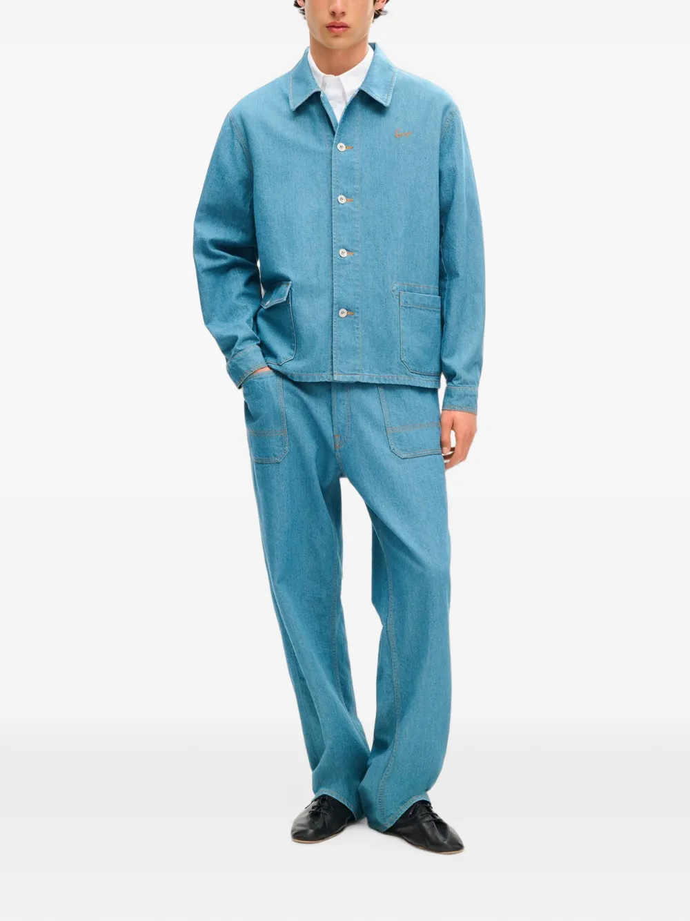 Kenzo Ruimvallende jeans met spoelwassing Blauw