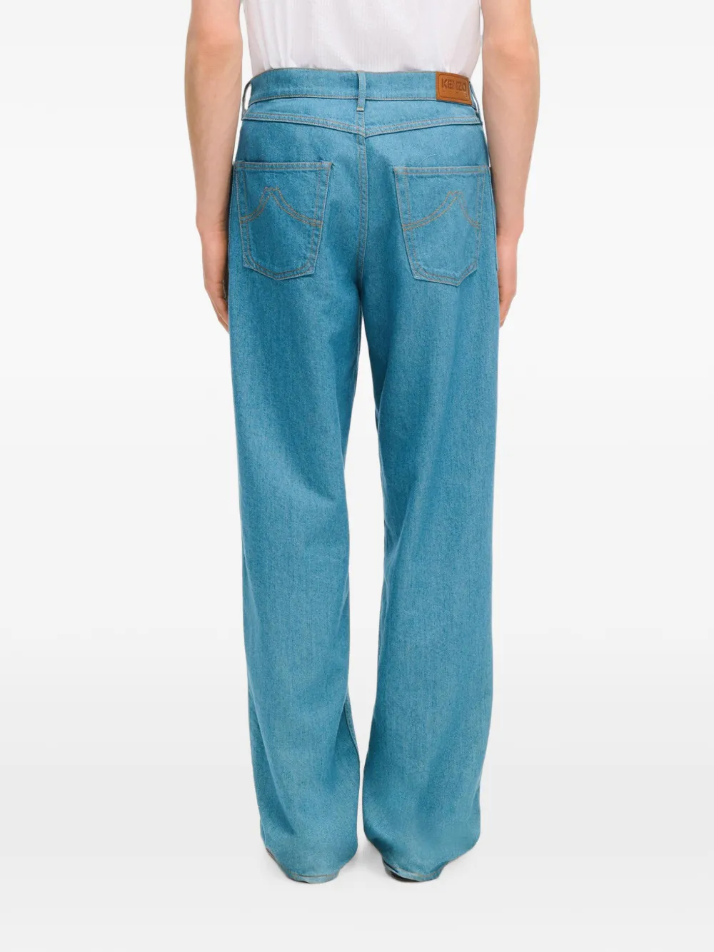 Kenzo Ruimvallende jeans met spoelwassing Blauw