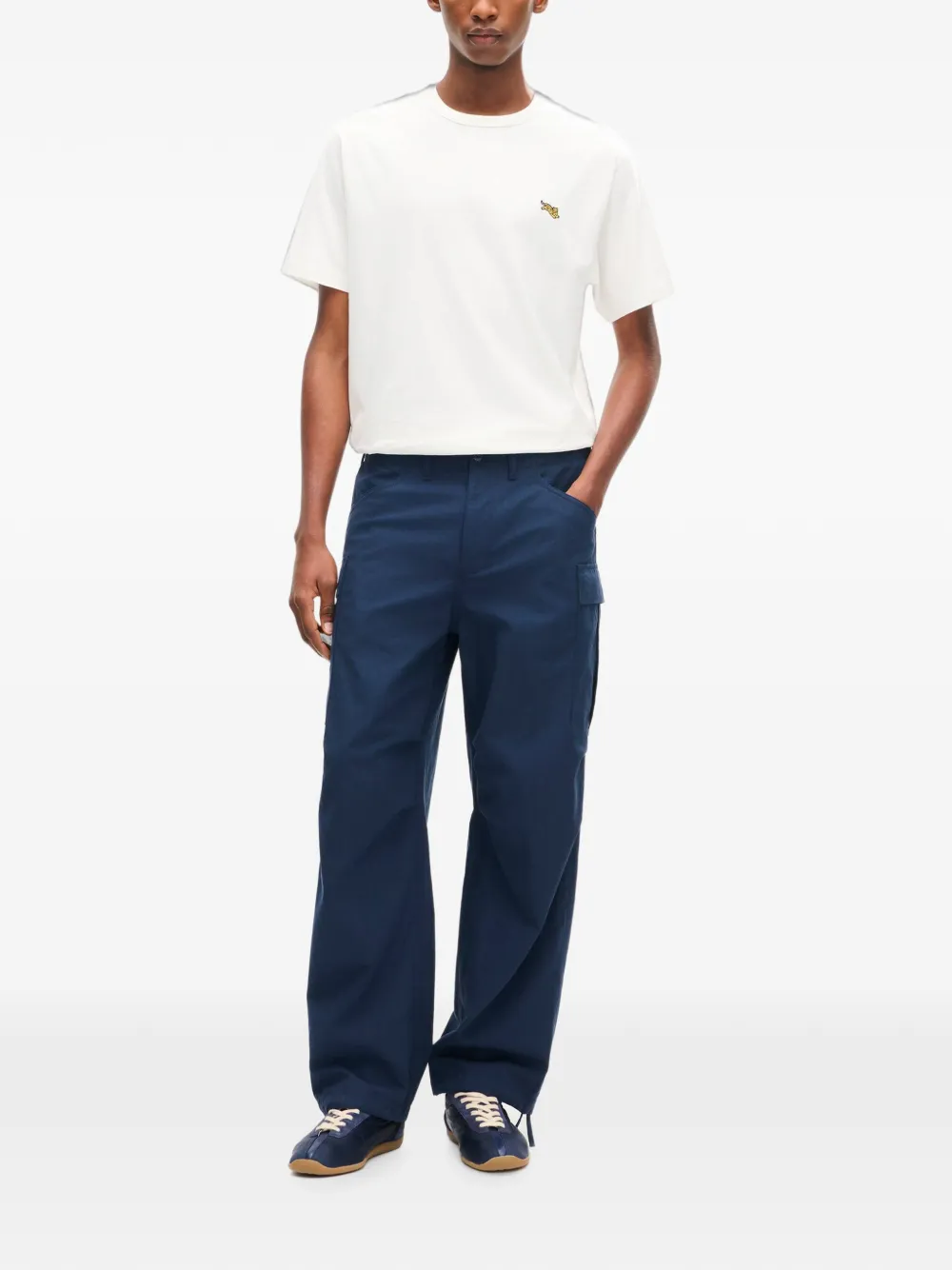 Kenzo Varsity cargo broek met borduurwerk Blauw