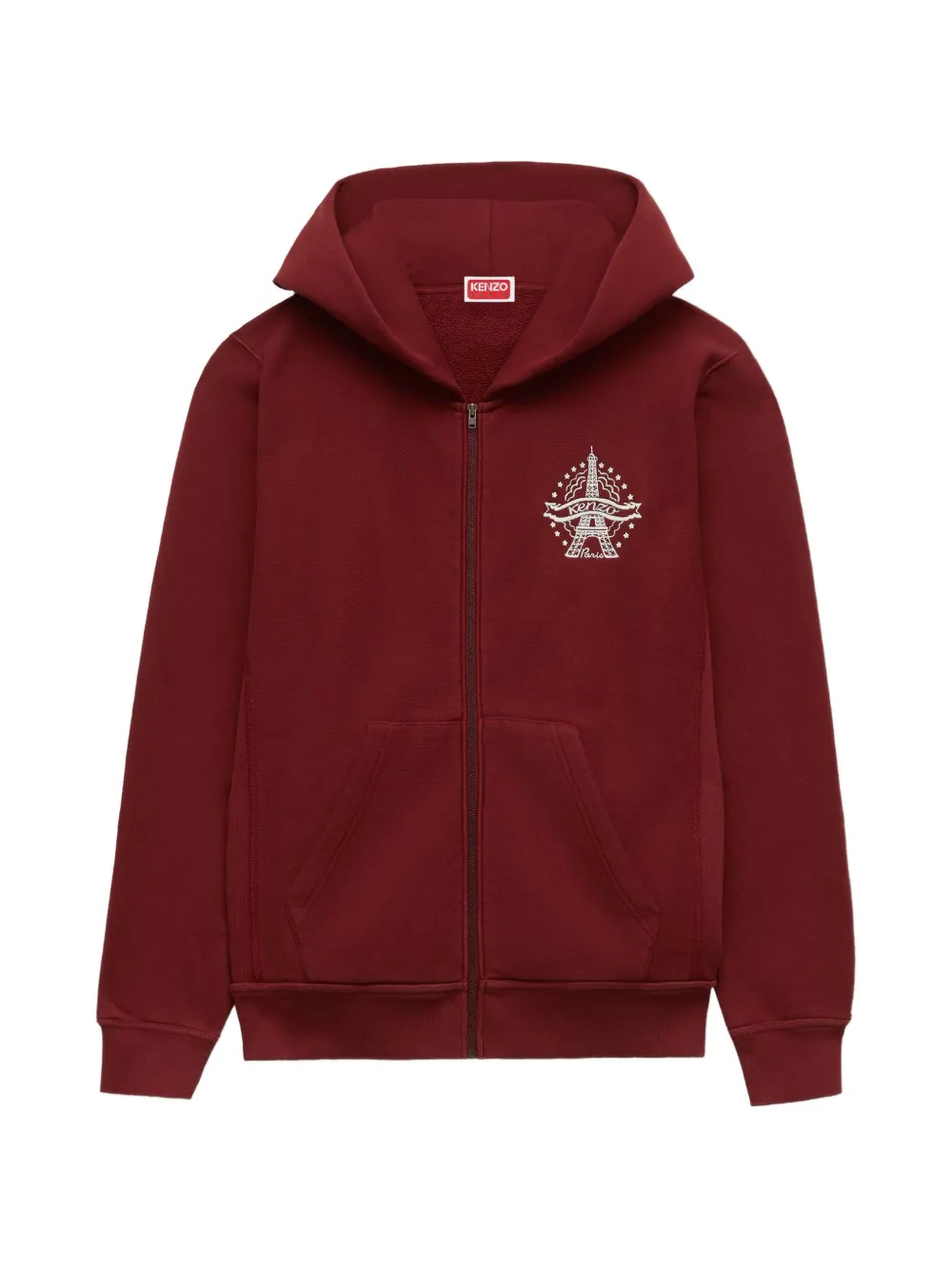 Kenzo Eiffel Tower embroidered zip-up hoodie - Rot
