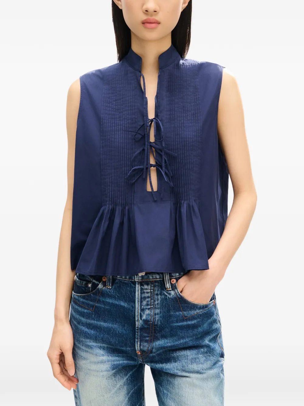 Kenzo Blouse met striksluiting Blauw