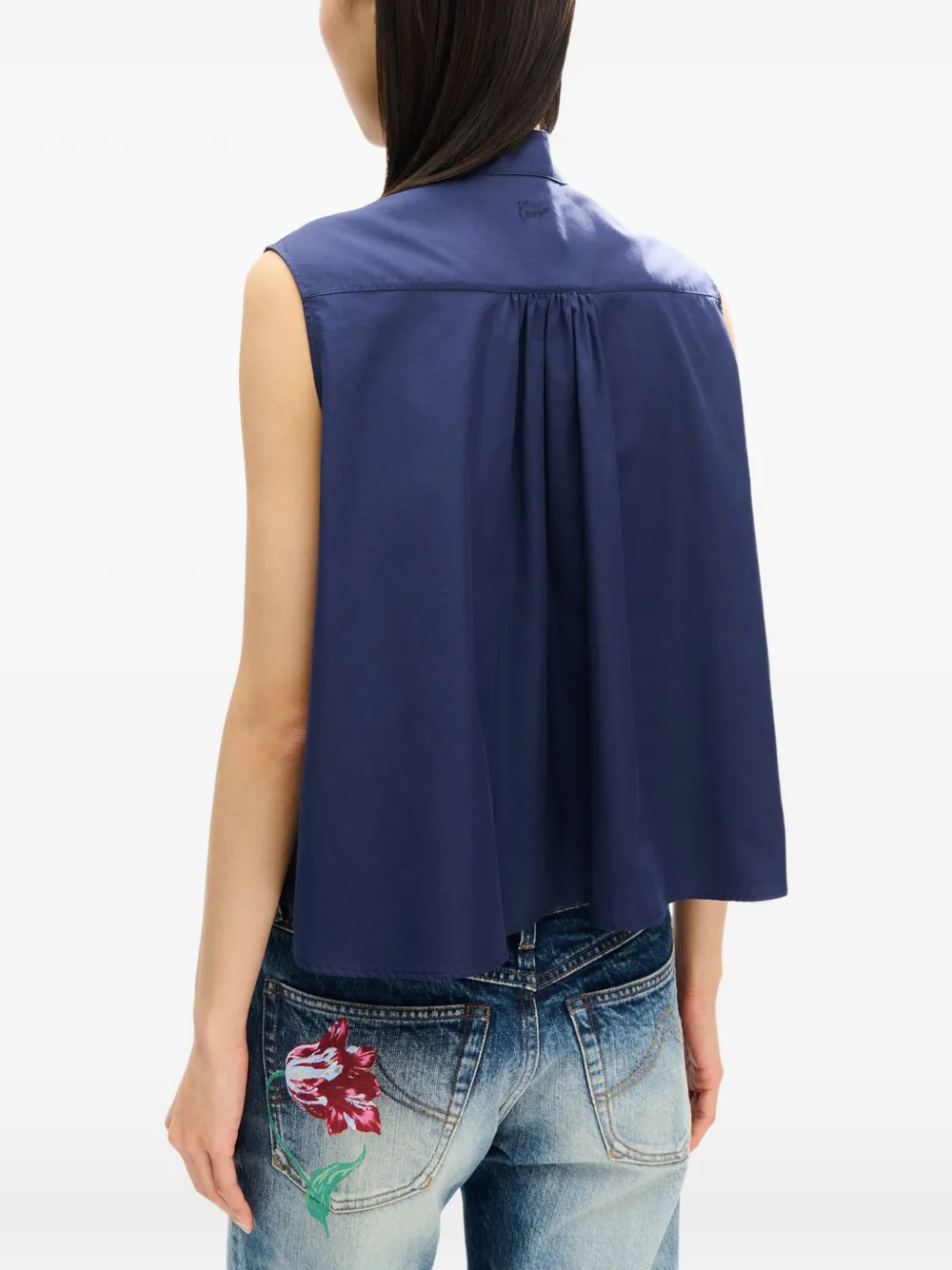 Kenzo Blouse met striksluiting Blauw
