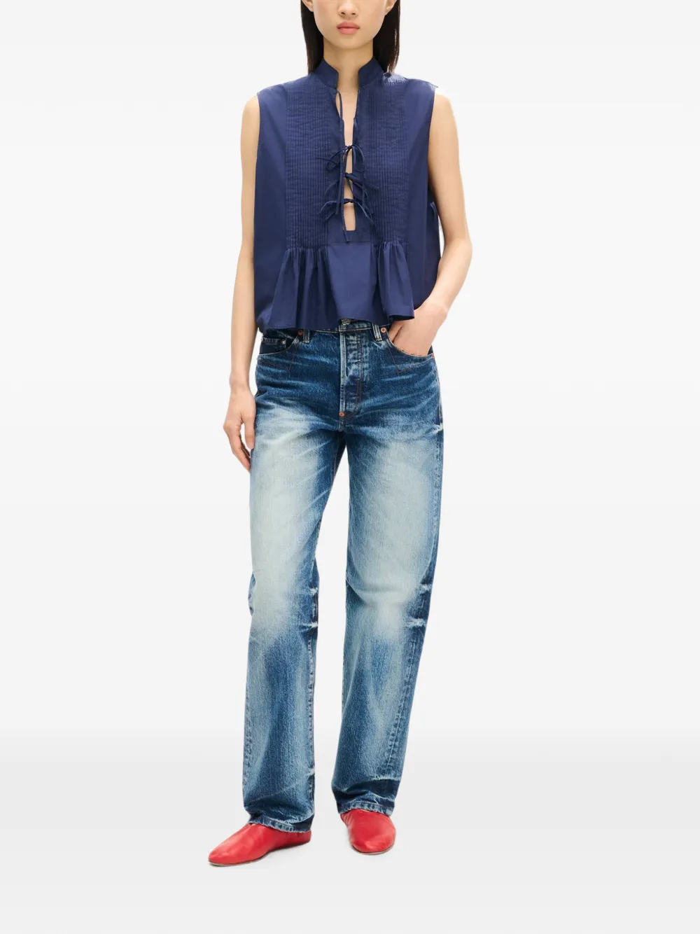 Kenzo Blouse met striksluiting Blauw