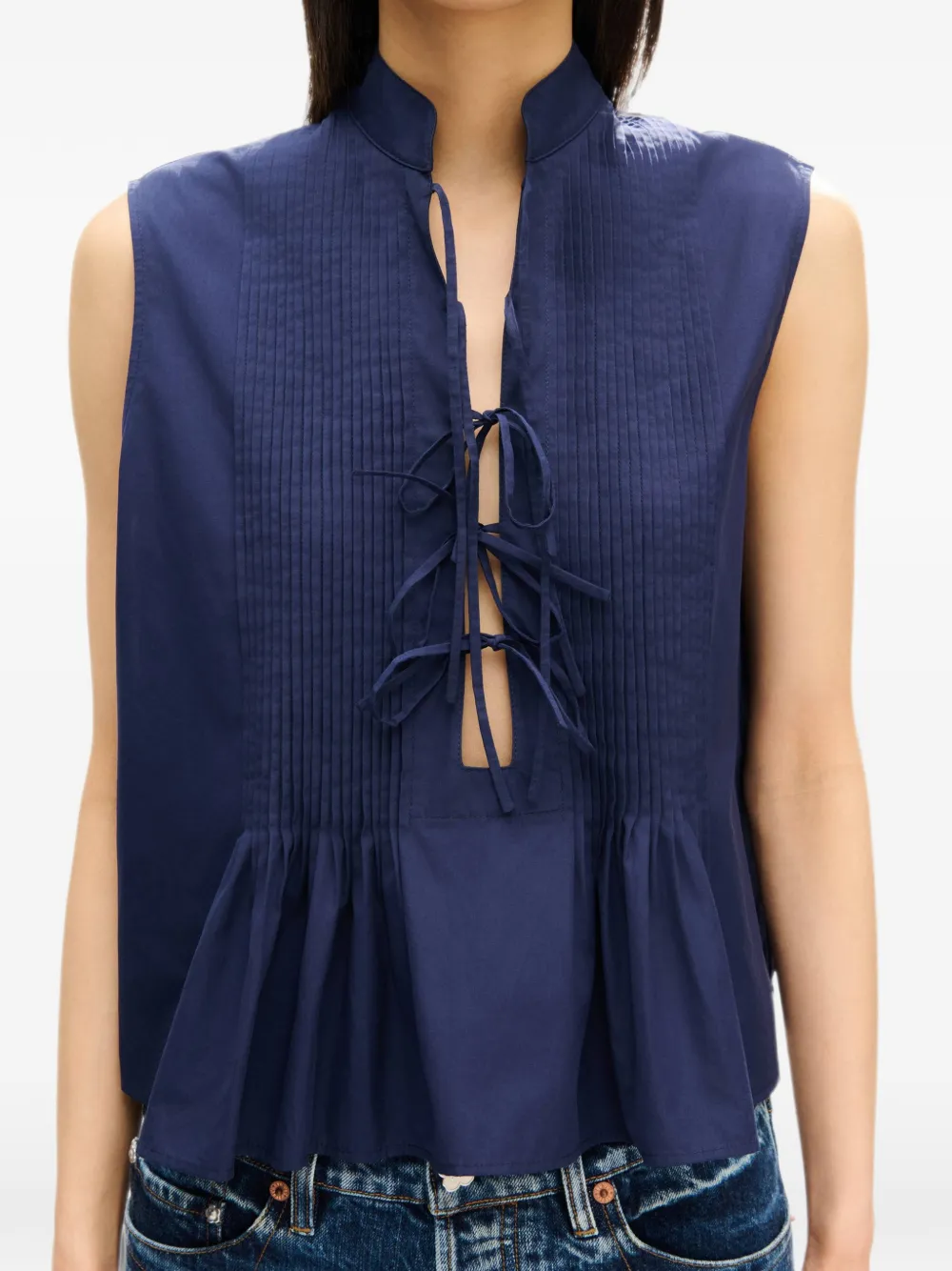 Kenzo Blouse met striksluiting Blauw