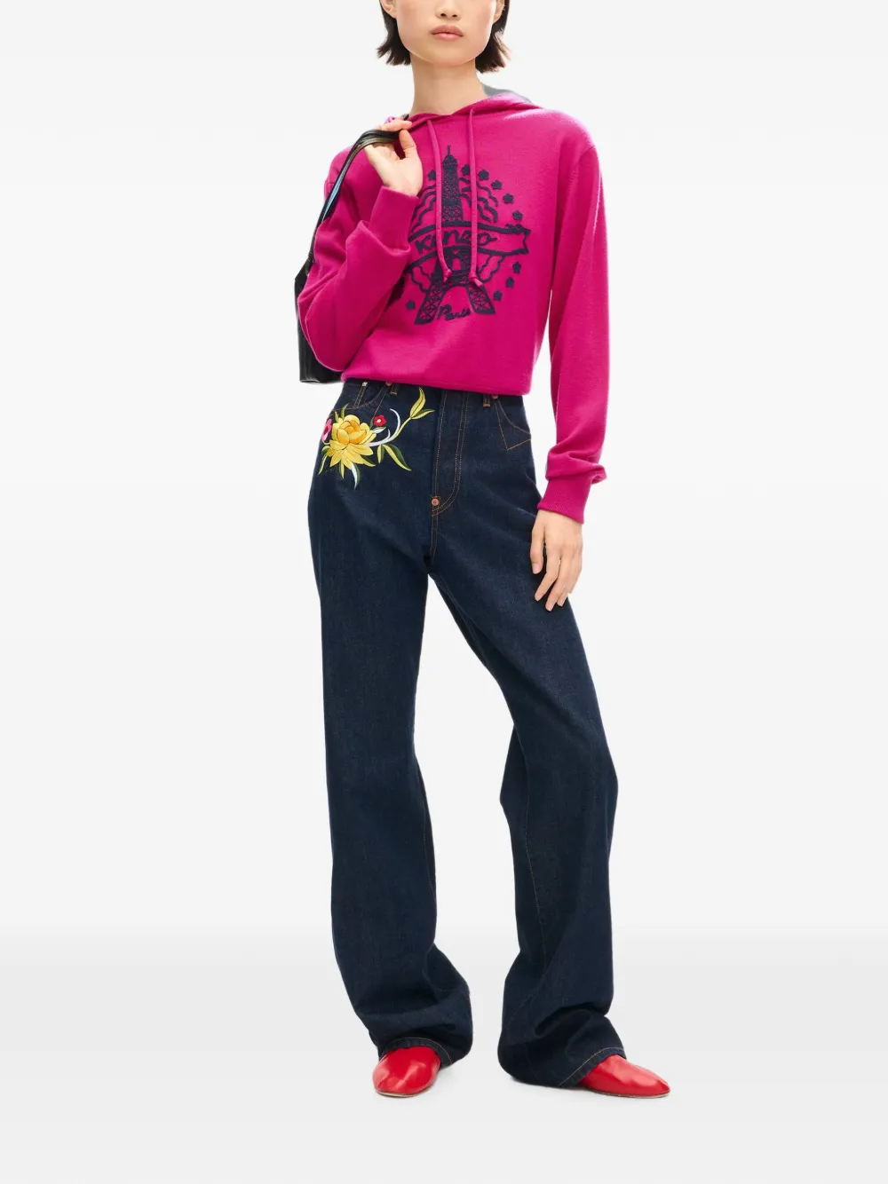 Kenzo Eiffeltoren hoodie Roze