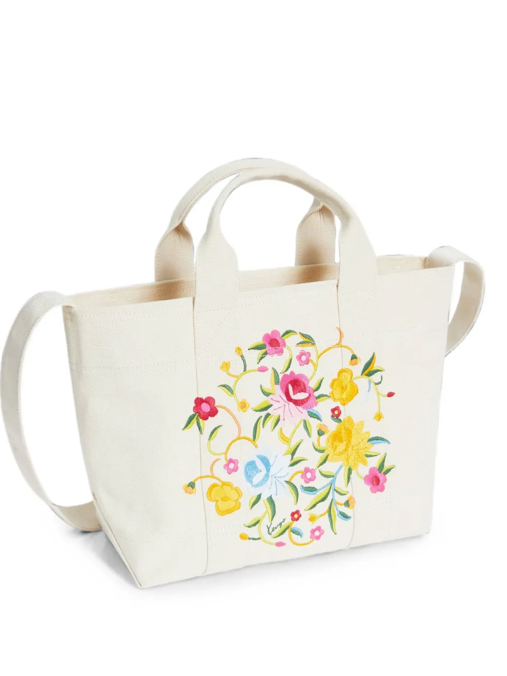 Kenzo Borsa tote Wildflower piccola - Bianco