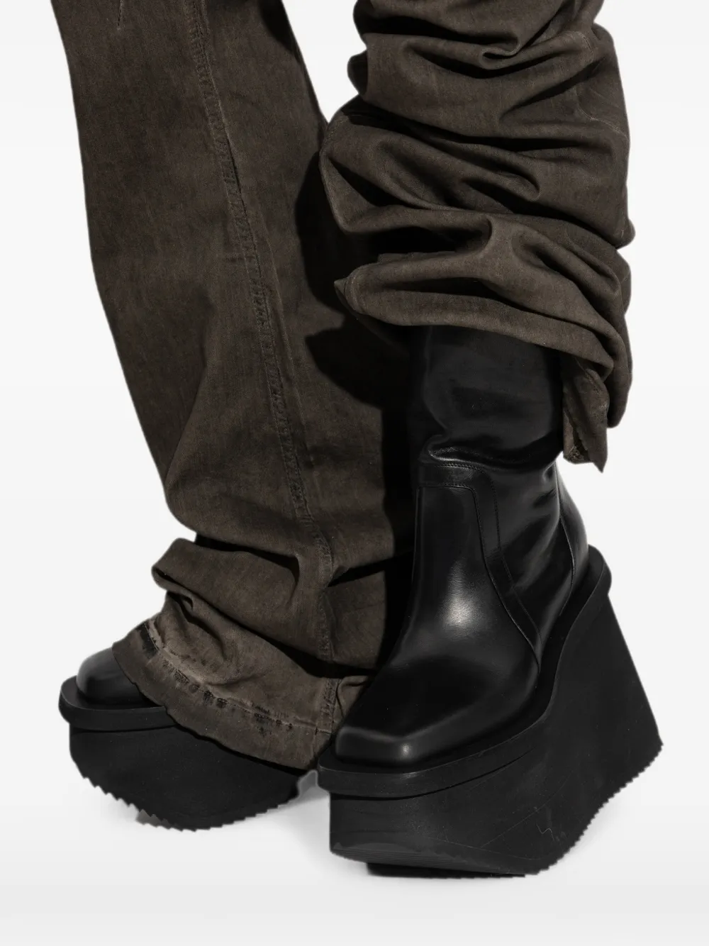 Rick Owens Factory Boots platform ankle boots Zwart